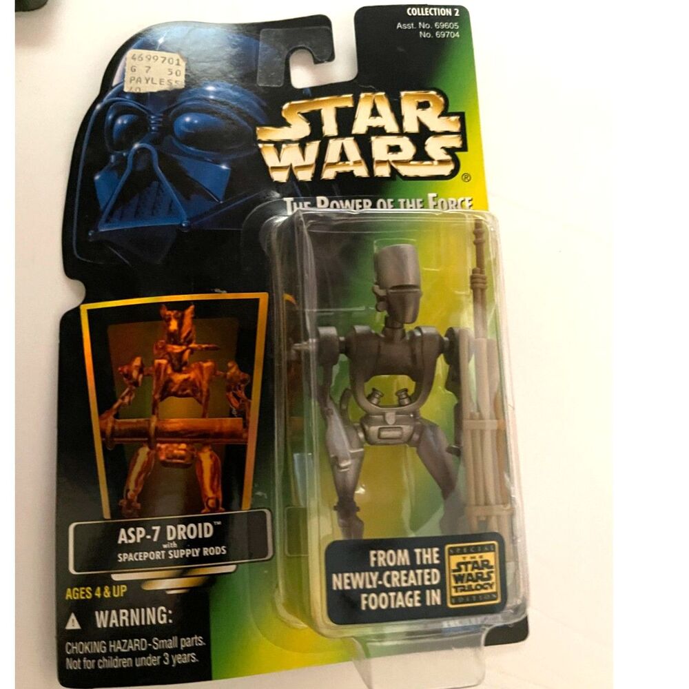1996 Kenner Star Wars The Power of The Force ASP-7 DROID W/Supply Rods ~ NIP